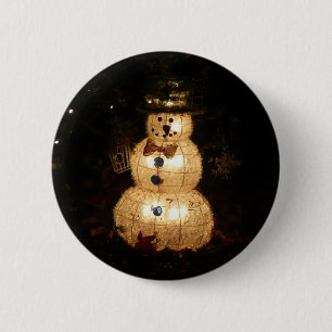 Snowman Holiday Light Display 2 Inch Round Button
