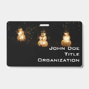 Snowman Holiday Light Display Badge