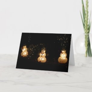 Snowman Holiday Light Display Card