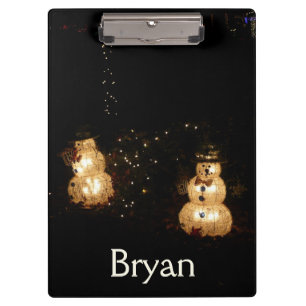 Snowman Holiday Light Display Clipboard