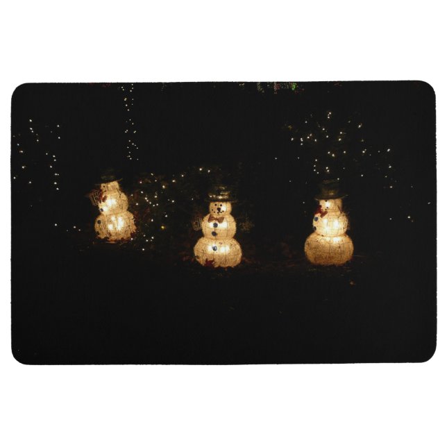 Snowman Holiday Light Display Floor Mat (Front)