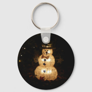 Snowman Holiday Light Display Keychain