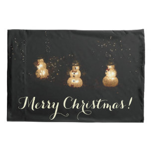 Snowman Holiday Light Display Pillowcase