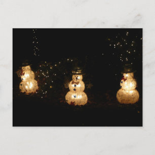 Snowman Holiday Light Display Postcard