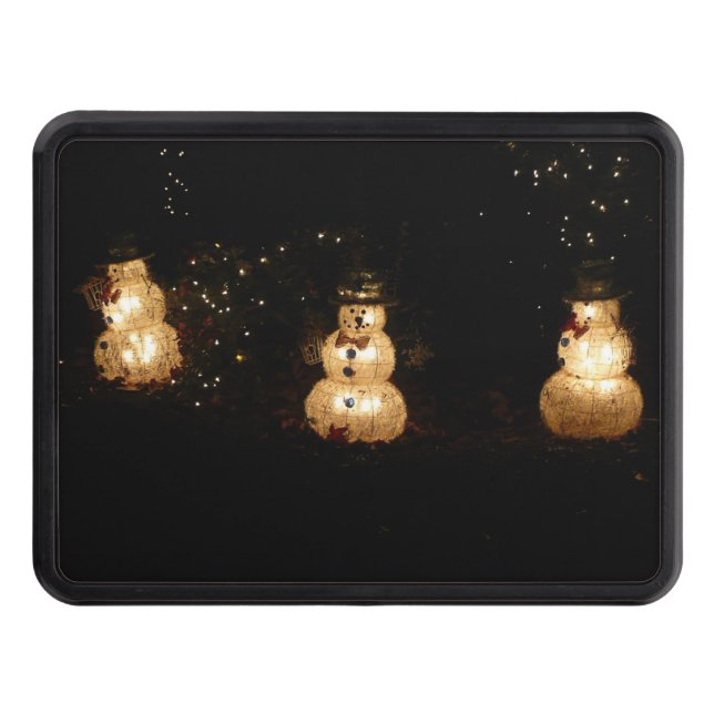 Snowman Holiday Light Display Trailer Hitch Cover (Front)