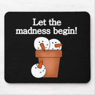 Snowman Holiday Madness Mouse Pad