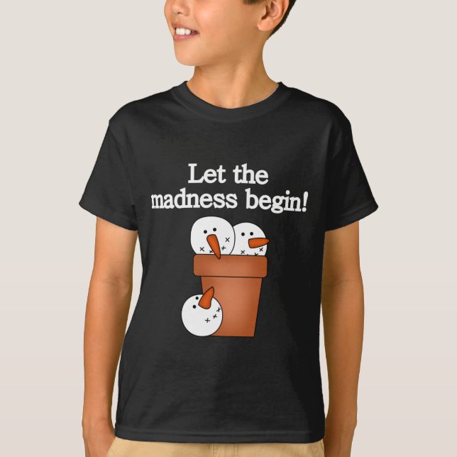 Snowman Holiday Madness T-shirts and Gifts (Front)
