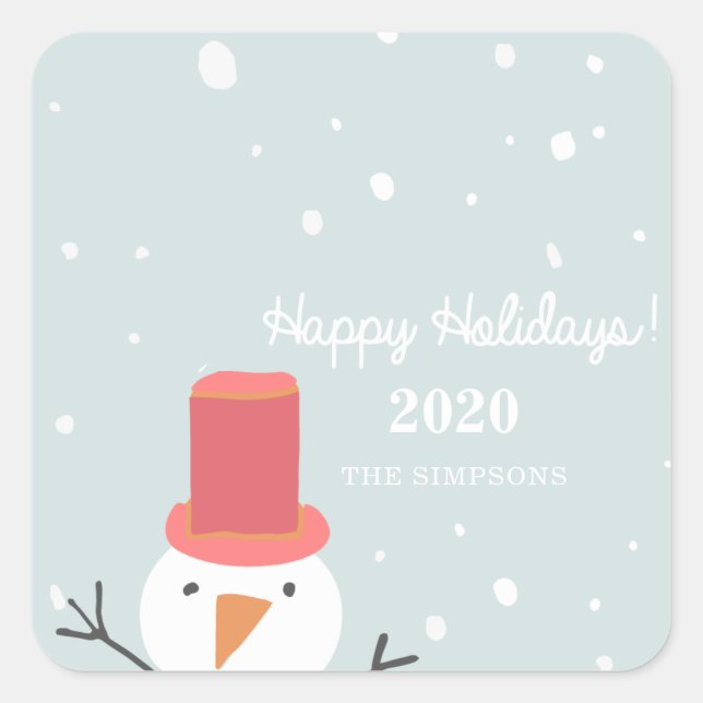 Snowman Holiday Sticker (Front)