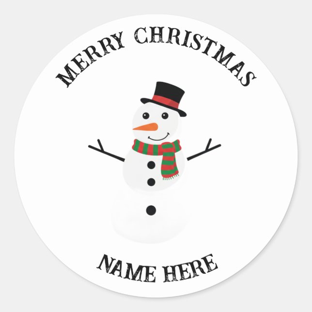 Snowman Holiday Sticker | Custom Christmas Gift  (Front)