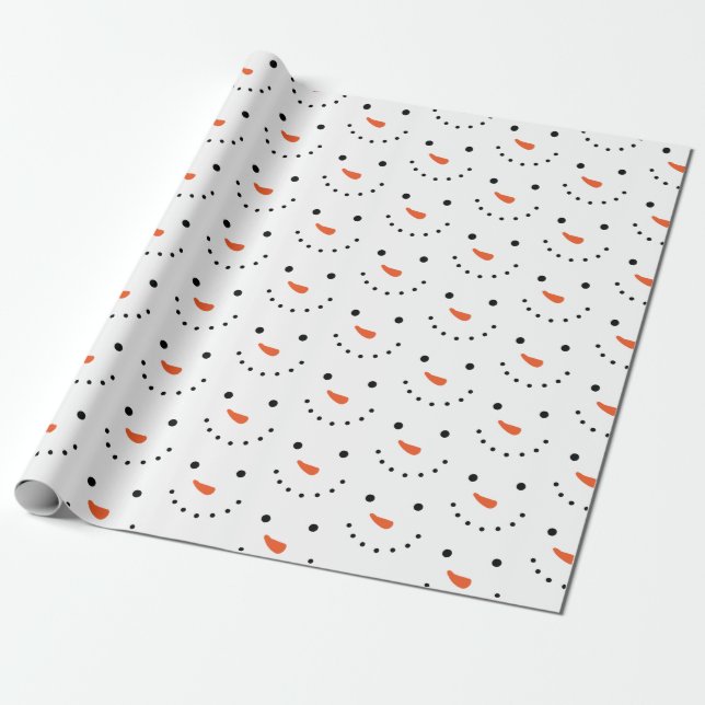 Snowman Holiday Wrapping Paper (Unrolled)