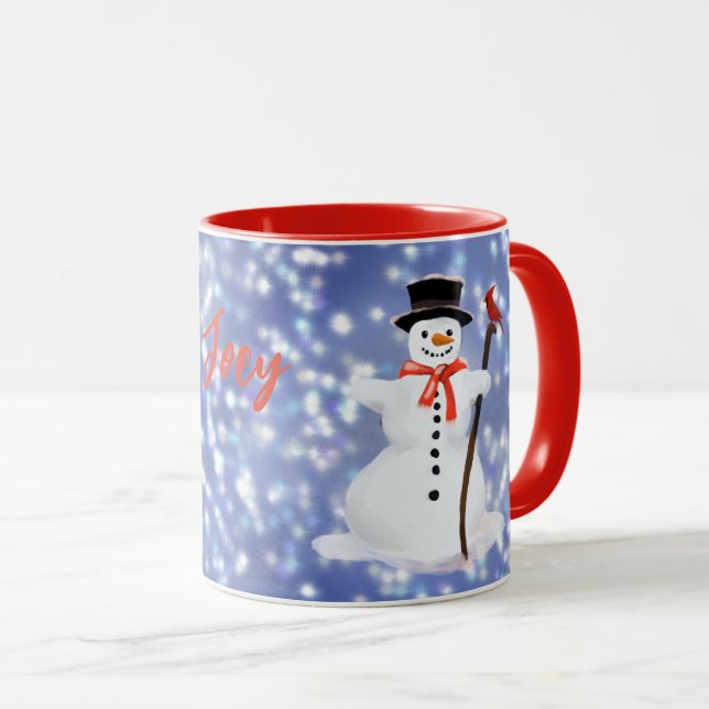 Snowman Hot chocolate Mug (Front Right)