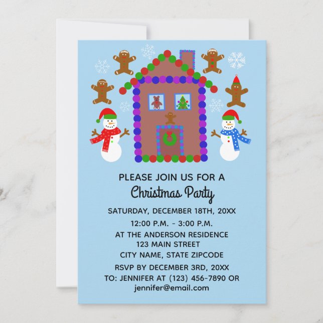 Snowman & House #3-2 Carte d'invitation (Devant)
