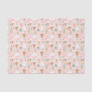 Snowman Ice Cream Cones Christmas Pattern Tissue Paper