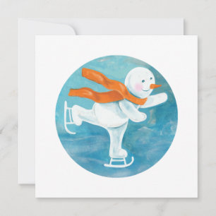 Snowman Ice Skater  Card