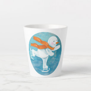Snowman Ice Skater   Latte Mug