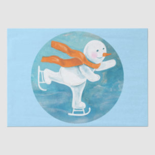 Snowman Ice Skater Tissue Paper