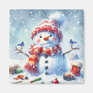 Snowman Iced Over Magnet