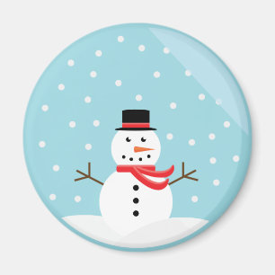 Snowman in a Snow Globe Magnet - Customized