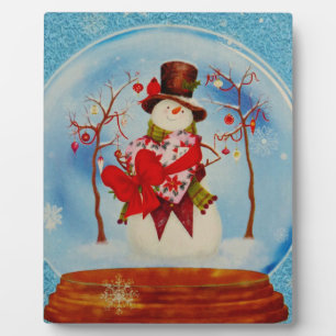 Snowman in a Snow Globe Plaque