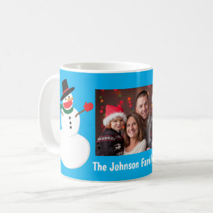 Snowman in Covid Mask Custom Name and Photo Coffee Mug