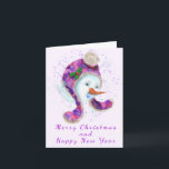 Snowman In Purple Pink Hat Christmas Card<br><div class="desc">Christmas Cards with Happy Snowman In Purple Pink Beanie Winter Hat Fun Christmas Painting Collection - Choose / Add Your Unique Text / Name / Colour - Make Your Special Gift - Resize and move or remove / add elements - image / text with customization tool. Painting and Design by...</div>