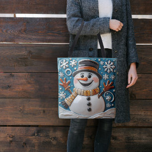 Snowman in Snow Tote Bag