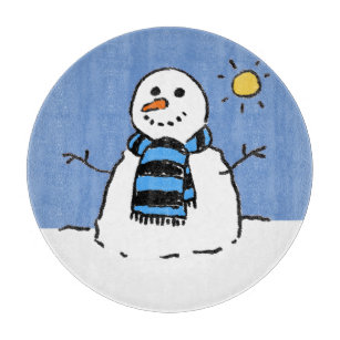 Snowman in Sunshine Cutting Board