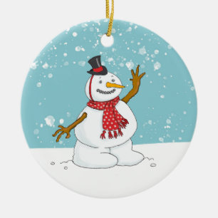 Snowman in the Snow Ornament