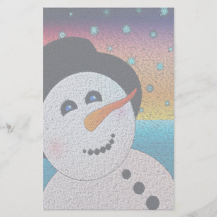 Snowman In Tophat Stationery