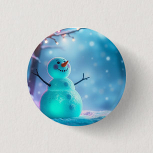 Snowman in Winter Wonderland 1 Inch Round Button