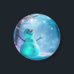 Snowman in Winter Wonderland Magnet<br><div class="desc">A charming snowman standing in a peaceful snowy landscape,  capturing the magic of winter and holiday season. This simple yet festive design is perfect for apparel,  mugs,  tote bags,  posters,  and seasonal gifts. Clean illustration style makes it highly versatile for customizable print-on-demand products and winter collections.</div>