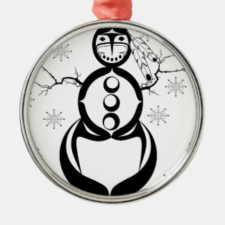 SNOWMAN INDIAN HOLLIDAYS METAL ORNAMENT