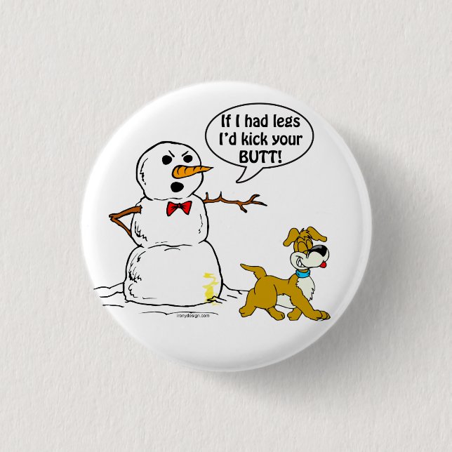 Snowman Joke 1 Inch Round Button (Front)