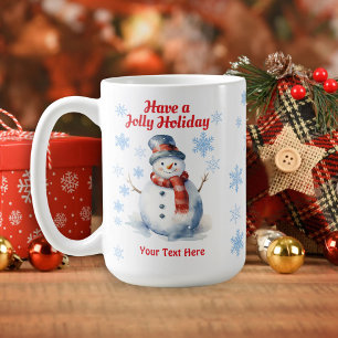 Snowman Jolly Fête Noël Snowflakes Mug