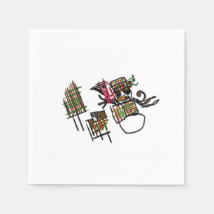 Snowman joy friends napkin