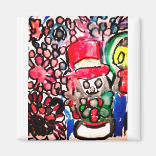 Snowman joy magnet