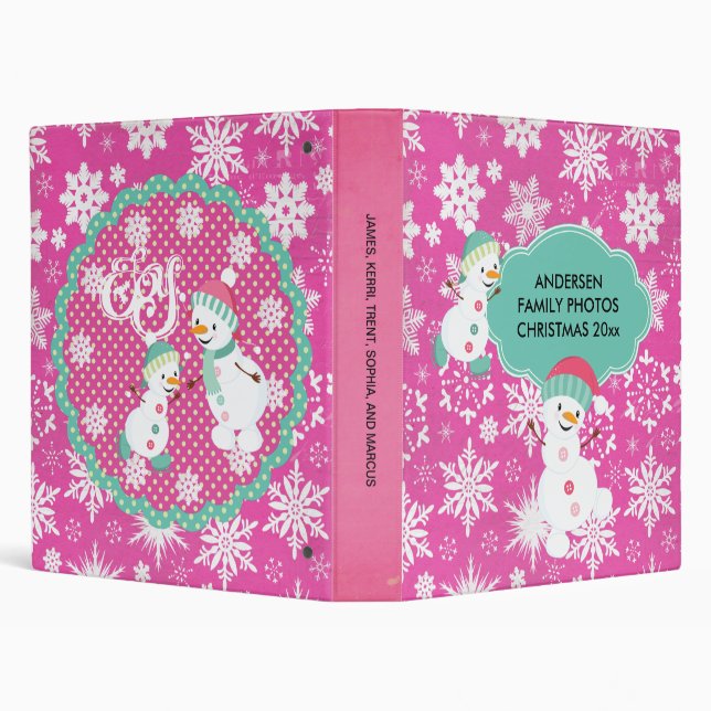 Snowman Joy Noël Fête Classeur personnalisé (Arrière-plan)