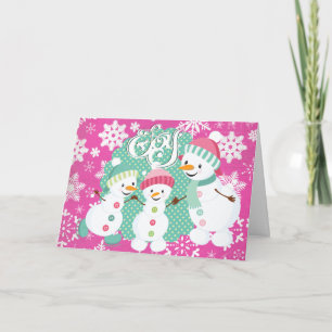 Snowman Joy Winter Snowflakes Greeting Card