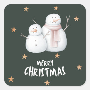 Snowman Joyeux autocollant de Noël