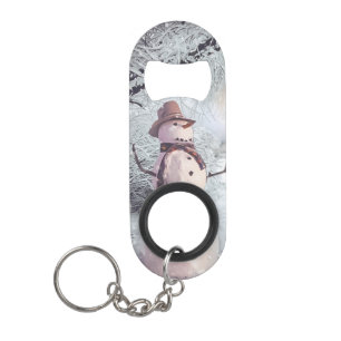 Snowman Keychain Bottle Opener