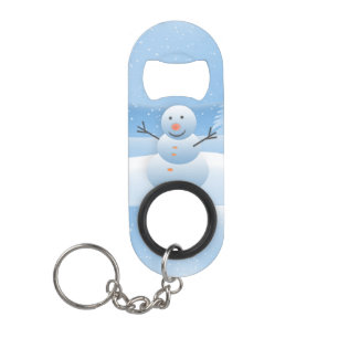 Snowman Keychain Bottle Opener