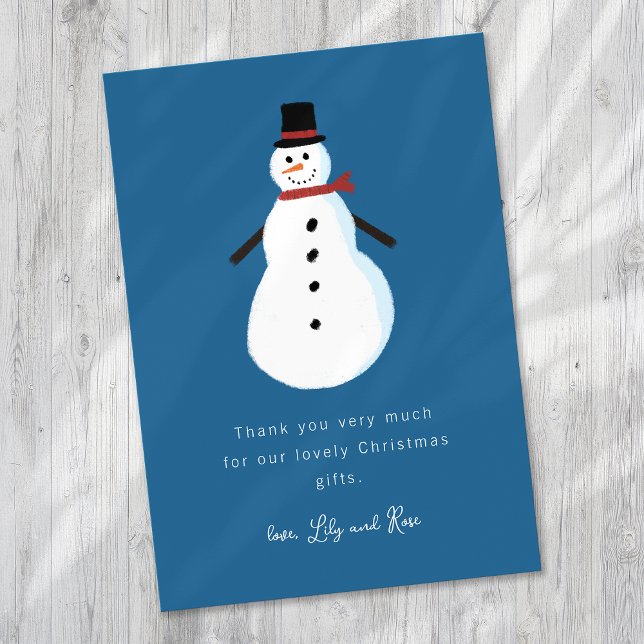 Snowman Kids Christmas Thank You Card (Creator Uploaded)