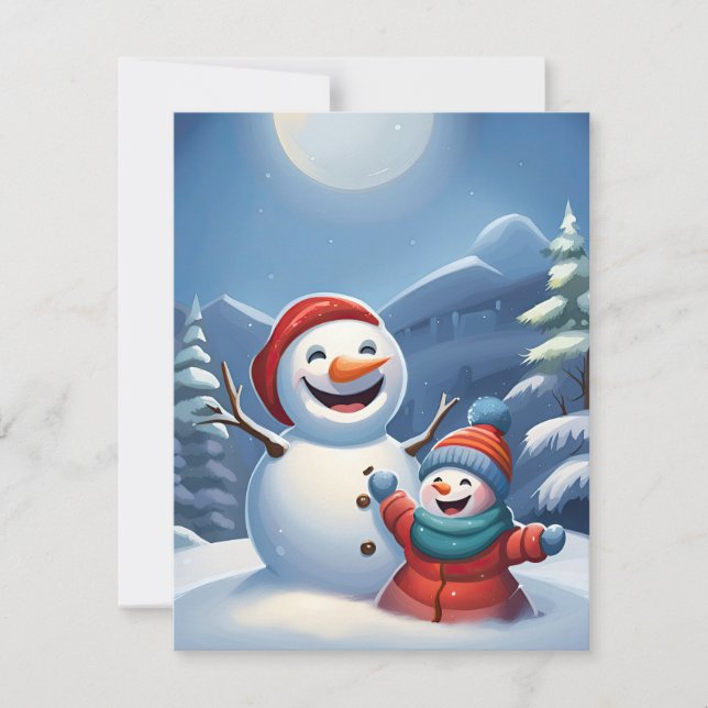 Snowman Kids Holiday Card (Front)