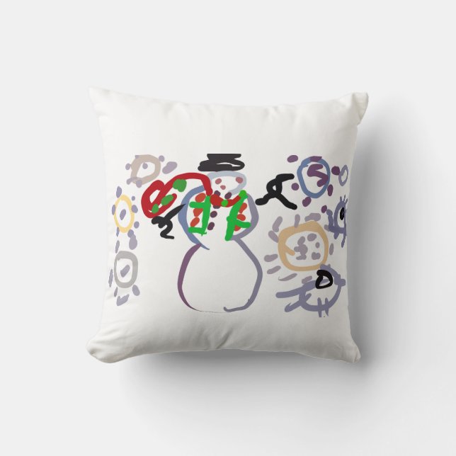 Snowman kind throw pillow (Front)