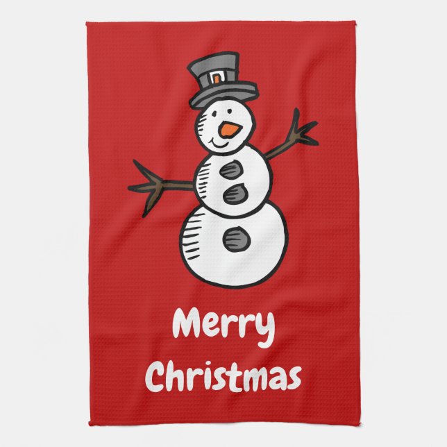 Snowman Kitchen Towel (Vertical)