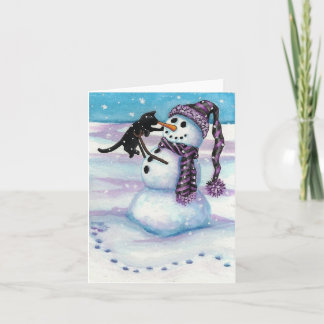 Snowman Kitty Cat by BiHrLe Card