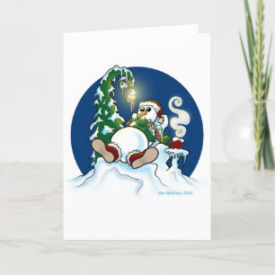 Snowman knitting thank you card
