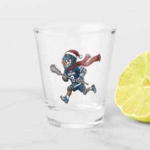 Snowman Lacrosse Christmas 2026 Holiday Sports Shot Glass
