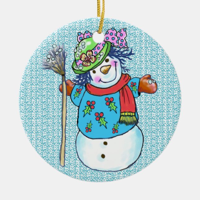 Snowman Lady Snowman ornements (Devant)