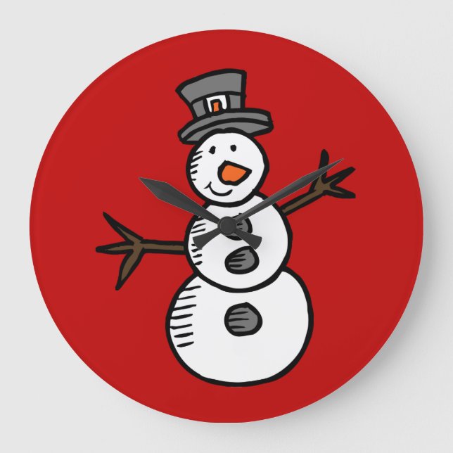 Snowman Large Clock (Front)